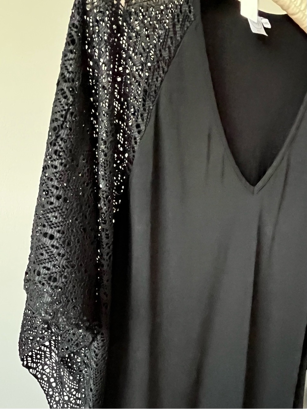 KOY Resort Black Lace Sleeve Tunic Cover-Up Top Boho Resortwear XL - Picture 11 of 13